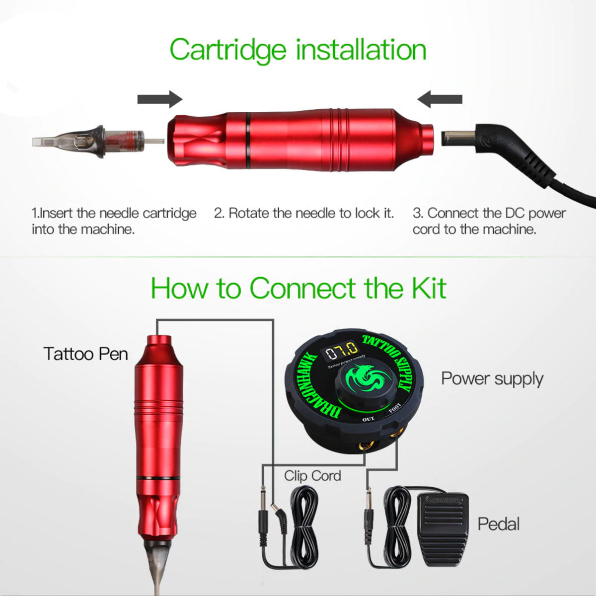 Dragonhawk Rotary Pro – Tattoo kit