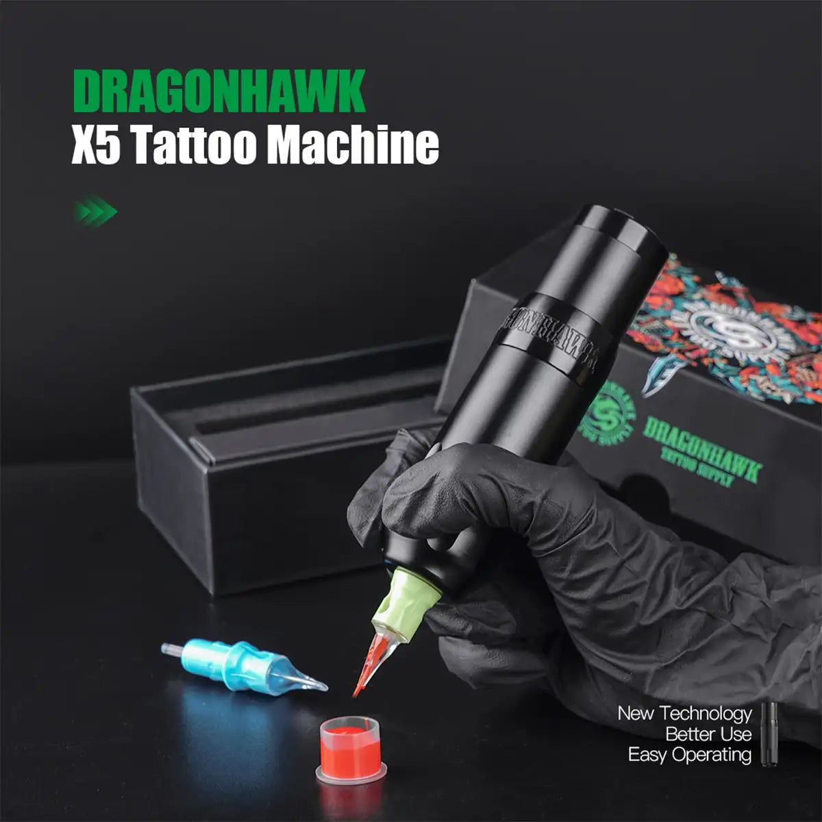 Dragonhawk Draadloze Tattoo Pen Machine X5